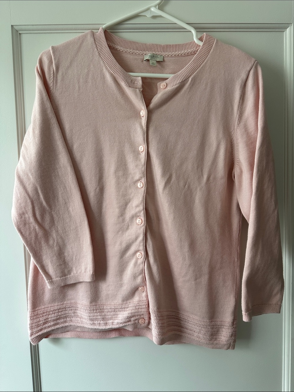 Talbots Light Pink Button-Up Cardigan